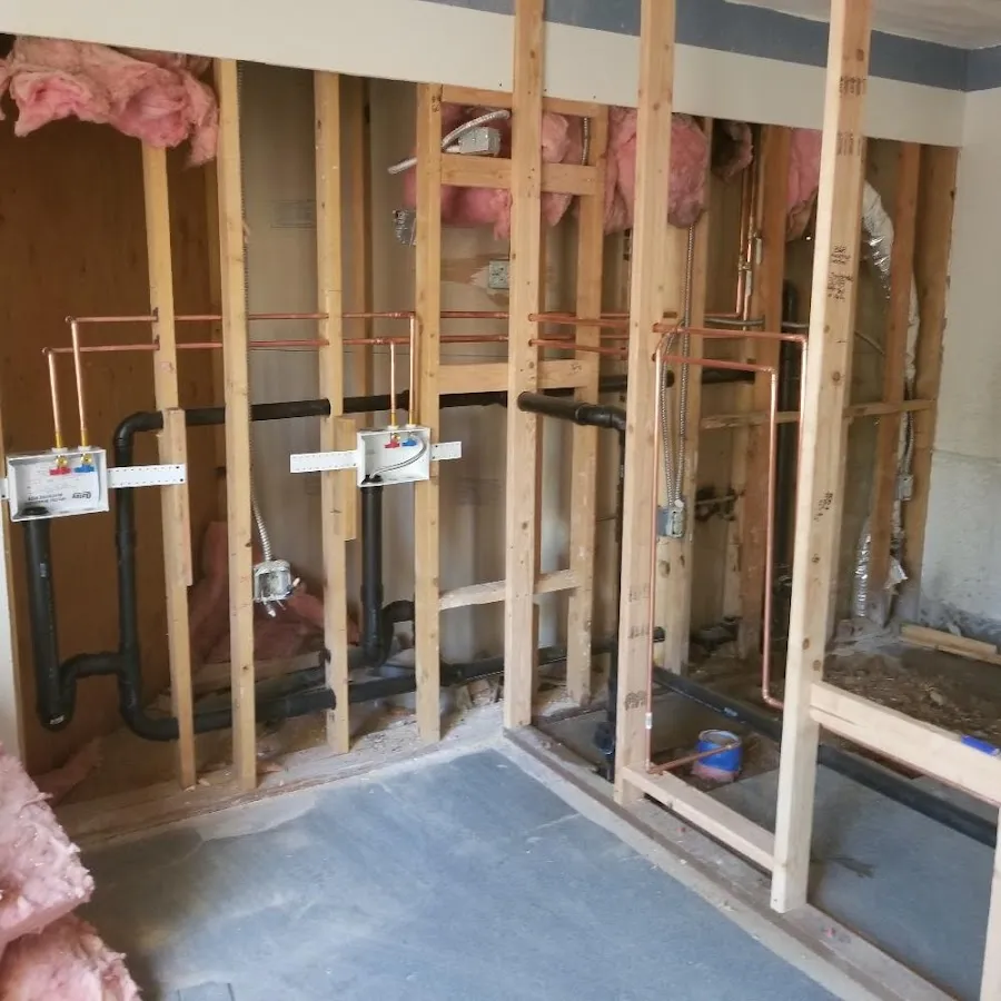 Copper pipe rough-in and plumbing installation in Richland Hills